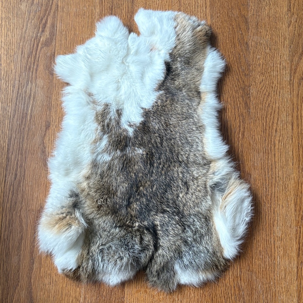 A402 Genuine Soft Rabbit Fur Pelt - Natural Tanned Craft Supply Hide